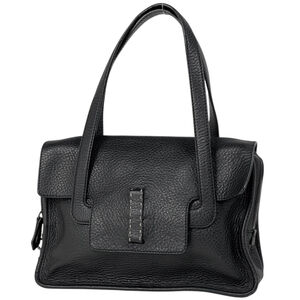 Prada PRADA Logo Plate Handbag Shoulder Bag Leather Nero (Black) Women's